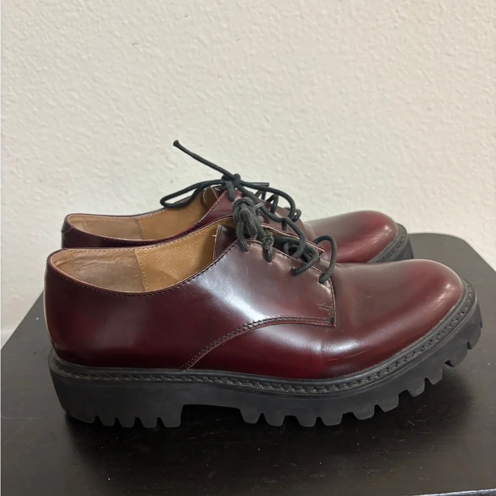 Jeffrey Campbell Dark Red Lace-Up Flats - Picture 6 of 10